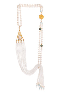 'Infinity' moonstone & pearls necklace